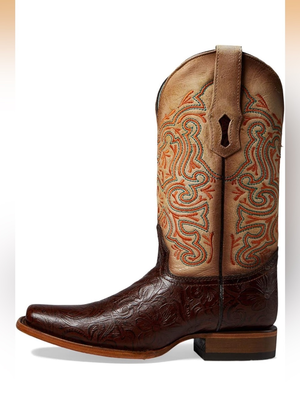 CORRAL Floral Embroidery Vamp Square Toe Cowboy Boot Sz 11 New in Box MSRP $485 - Picture 2 of 16